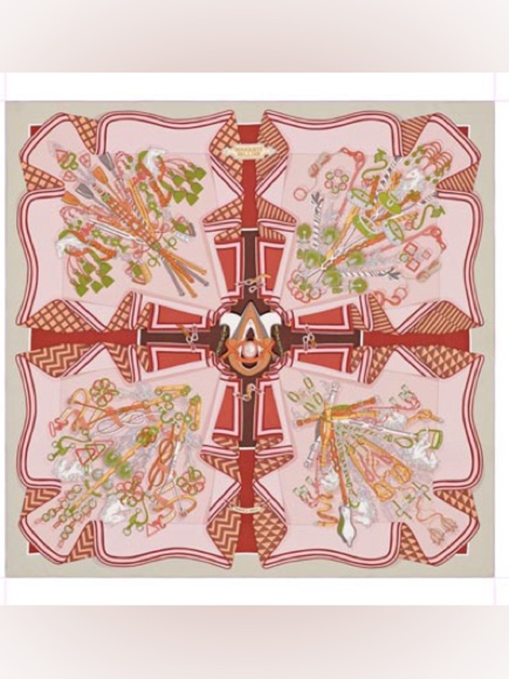 HERMES 90 BOUQUETS SELLIER Bouquet of Saddle Makers Silk Scarf 2015 NEW RARE